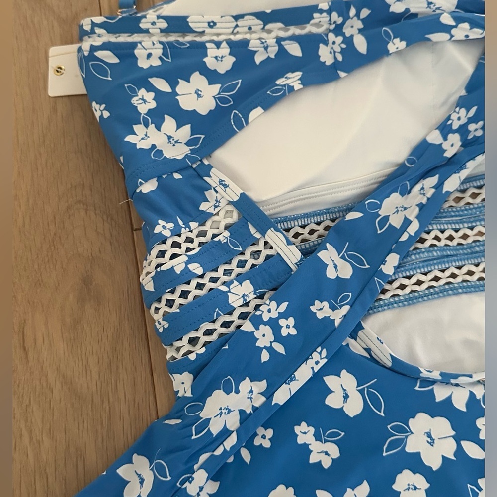 Anne Cole Blue Floral One Piece Swimsuit - Picture 10 of 11